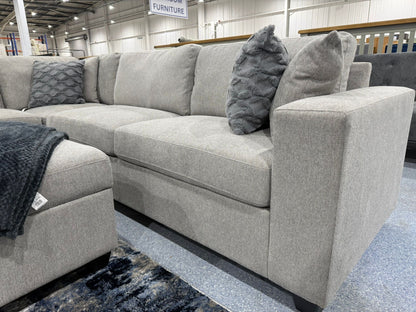 Nimbus Grey Corner Sofa & Footstool