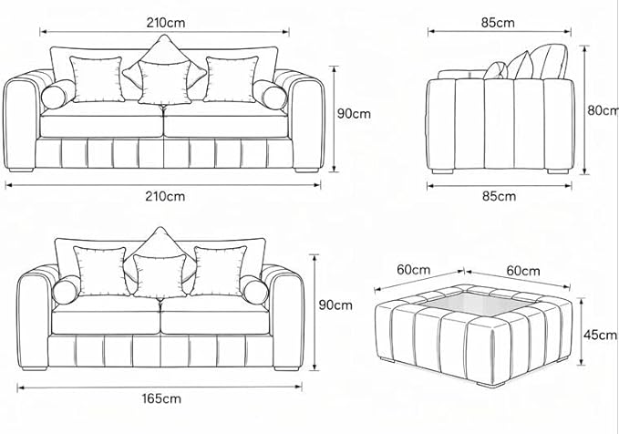 3+2 lilly Fabric Sofa Set with Free Coffee Table | Modern Living Room Sofa Set