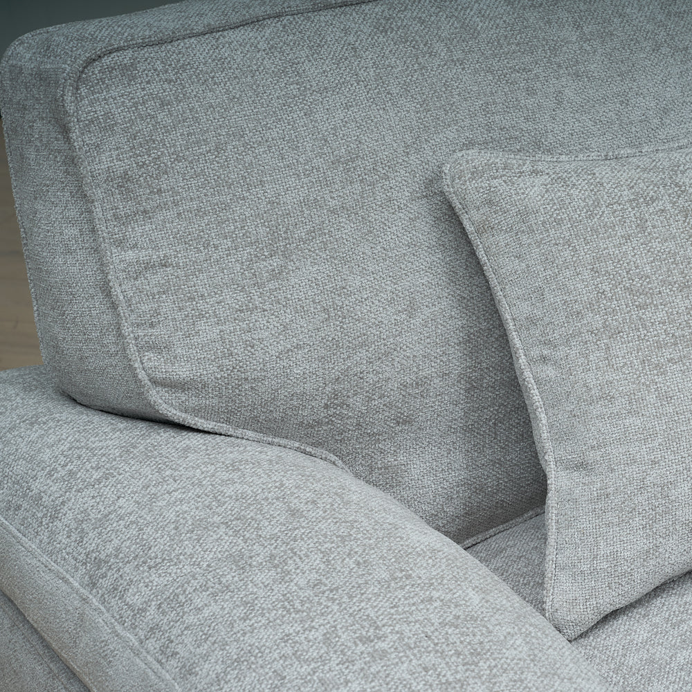 York Silver Fabric 2 Seater Sofa