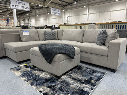 Nimbus Grey Corner Sofa & Footstool