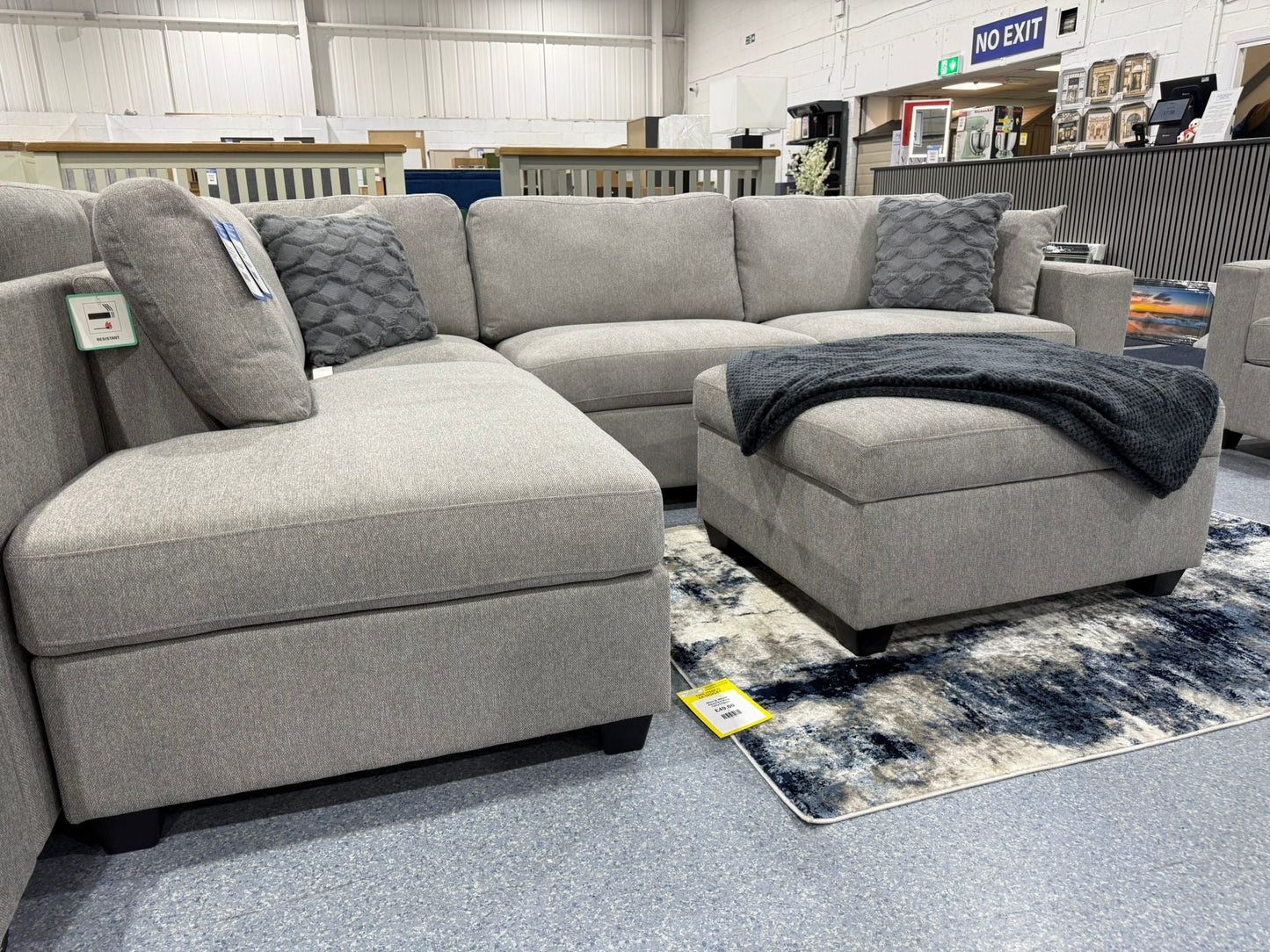Nimbus Grey Corner Sofa & Footstool