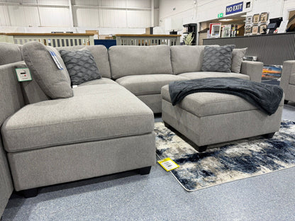 Nimbus Grey Corner Sofa & Footstool