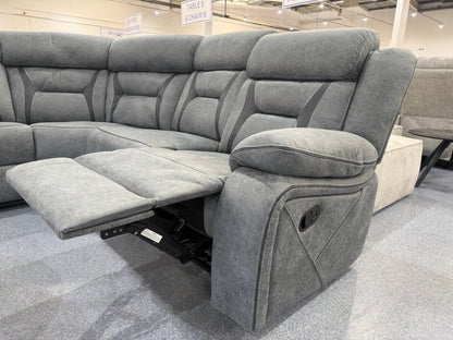 Venice Marble Grey Fabric Corner Reclining Sofa