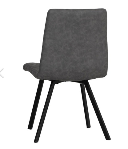 Grey Diamond Stitch Flared Leg Dining Chair PAIRS