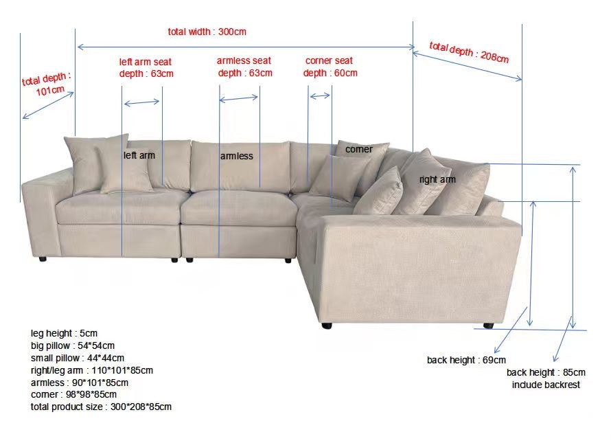 Windsor Grey Modular Corner Sofa