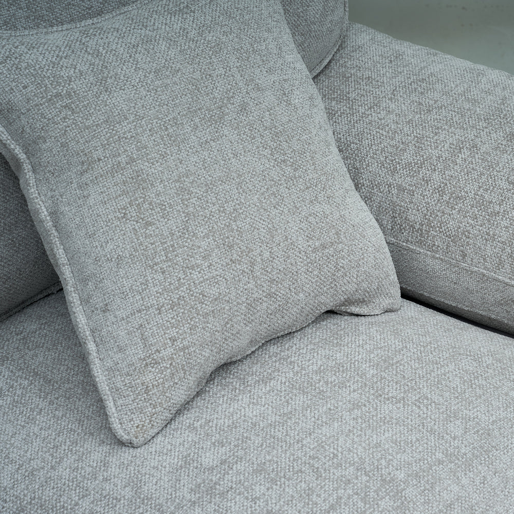 York Silver Fabric 2 Seater Sofa