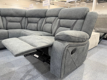 Venice Marble Grey Fabric Corner Reclining Sofa