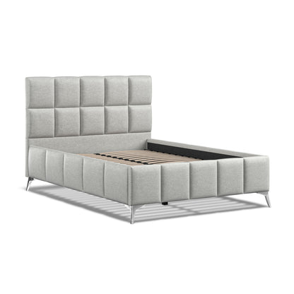 The Bed Collection Cube Grey Linen Bed Frame
