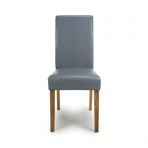 Pair Of Buckley Grey Leather Dining Chair