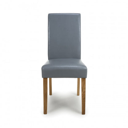 Pair Of Buckley Grey Leather Dining Chair