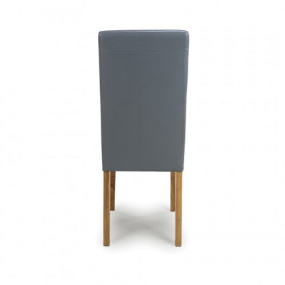 Pair Of Buckley Grey Leather Dining Chair