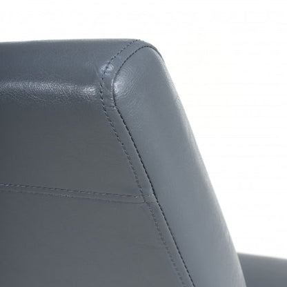 Pair Of Buckley Grey Leather Dining Chair
