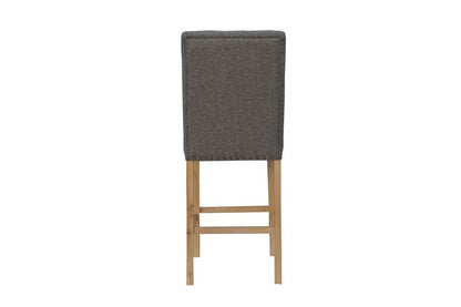 Dark Grey Buttoned Back Bar Stool