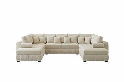 Lilly U Shape Sofa – Luxury Modern Fabric U Shaped Corner Sofa – Spacious Family Living Room Sofa