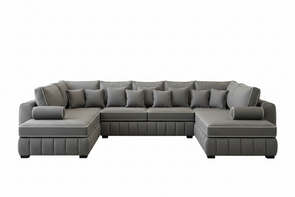 Lilly U Shape Sofa – Luxury Modern Fabric U Shaped Corner Sofa – Spacious Family Living Room Sofa