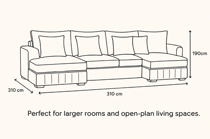 Lilly U-Shaped Corner Sofa – Light Cream
