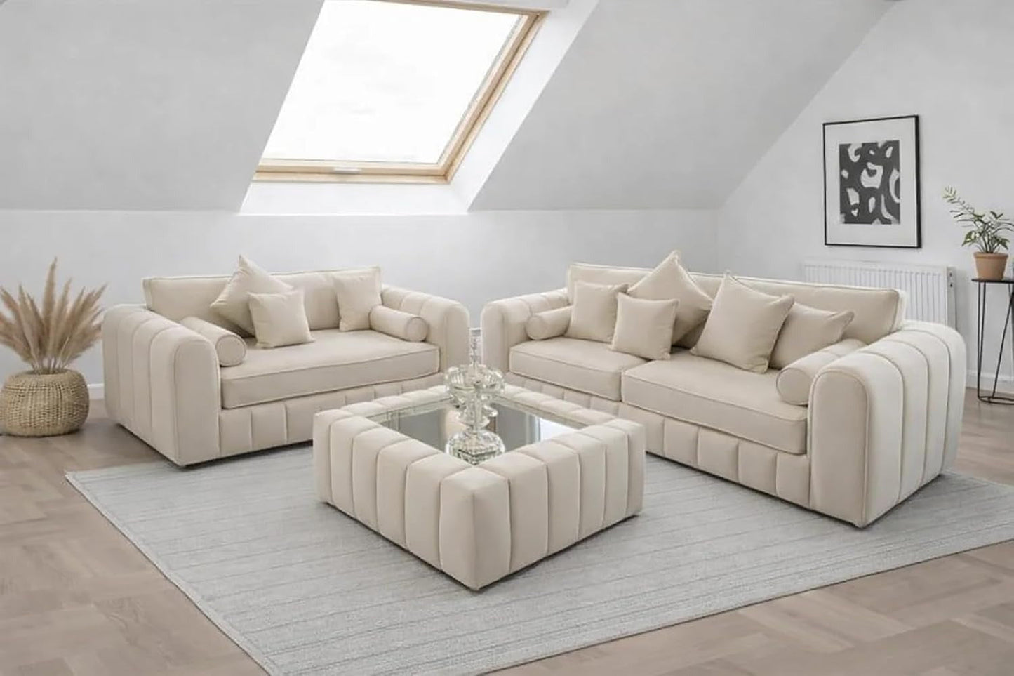 3+2 lilly Fabric Sofa Set with Free Coffee Table | Modern Living Room Sofa Set