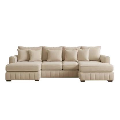 Lilly U-Shaped Corner Sofa – Light Cream