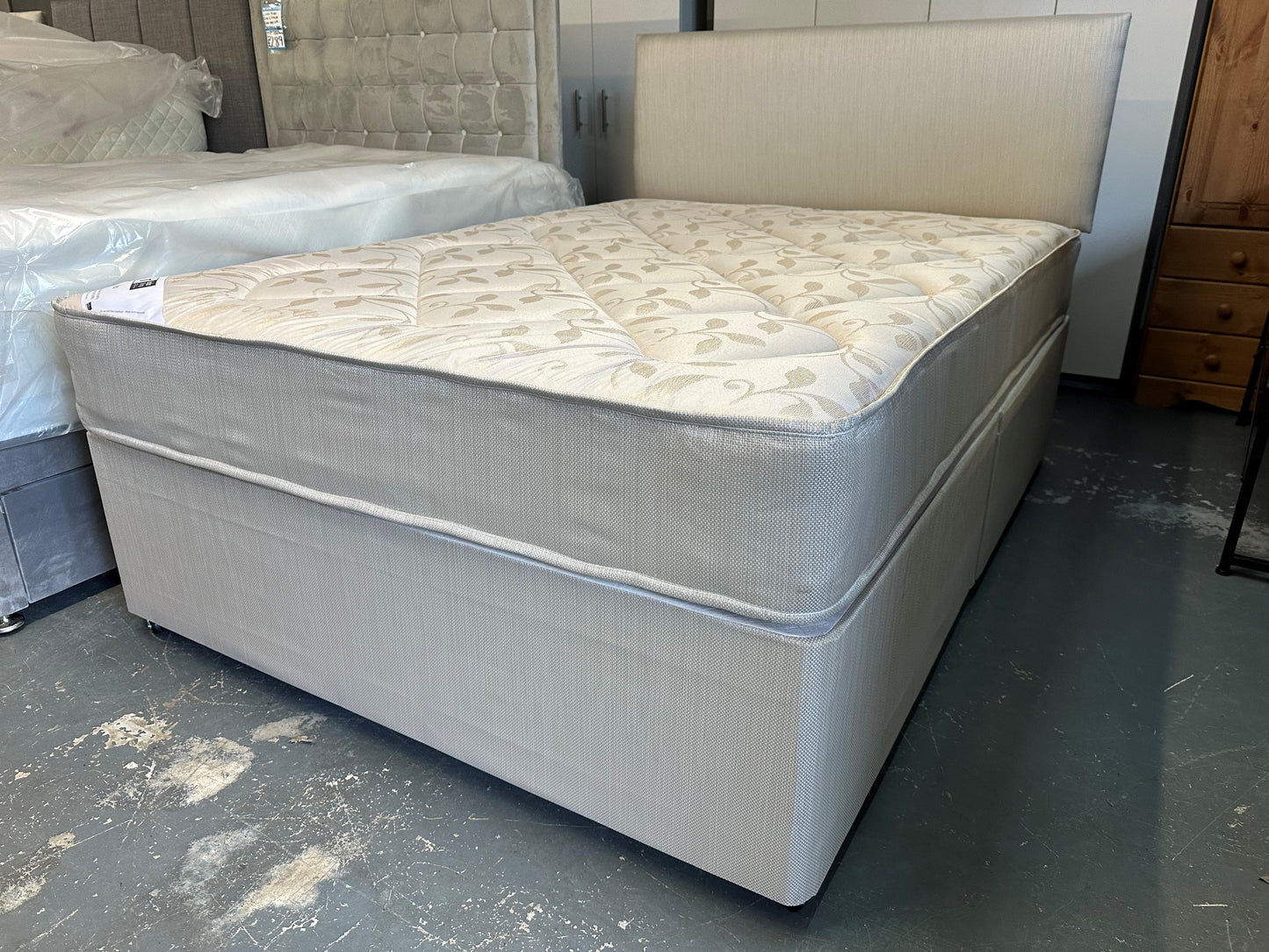 Reo Divan Base, Mattress & Headboard Set