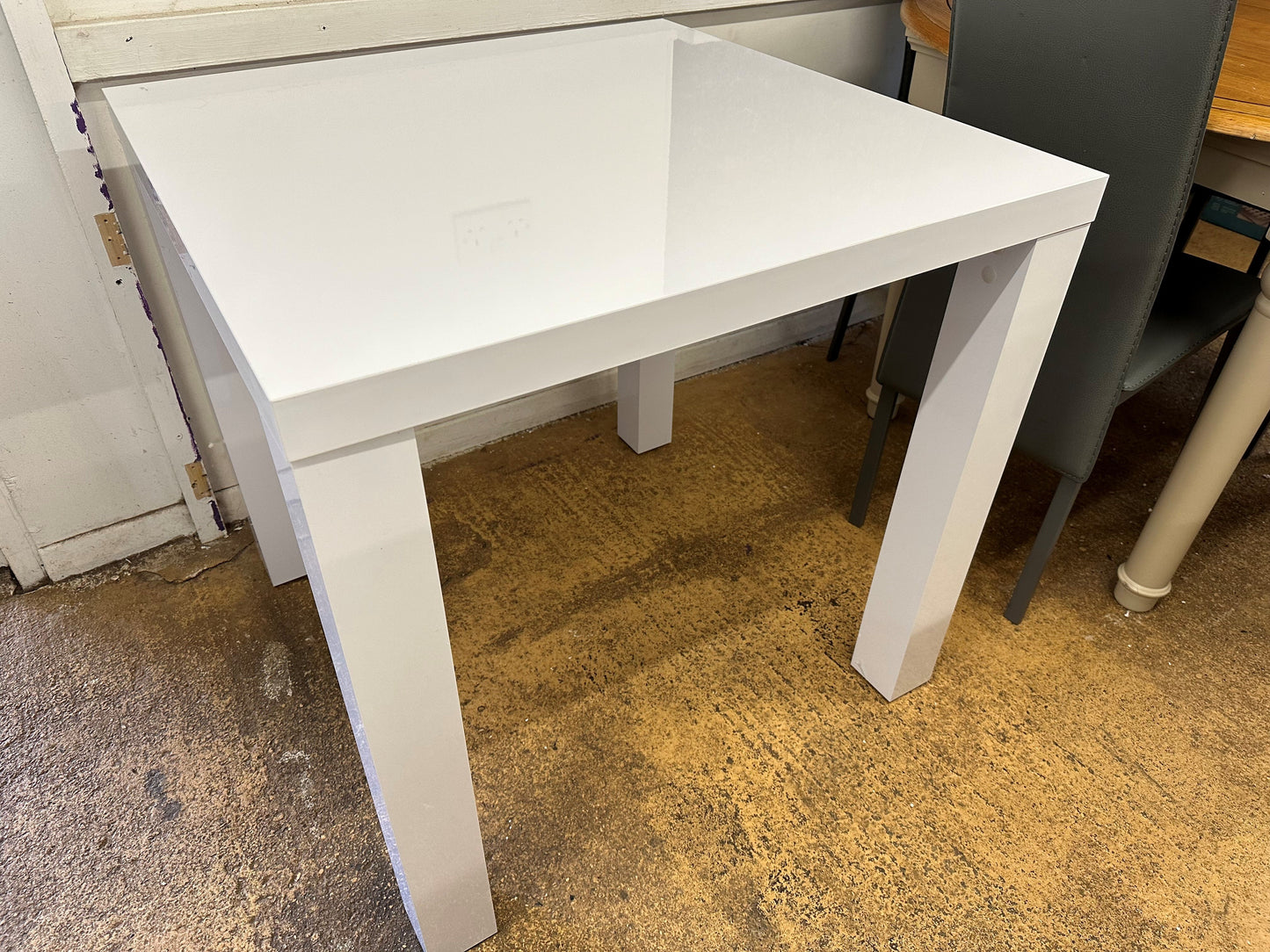 White Gloss Square Dining Table