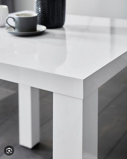 White Gloss Square Dining Table