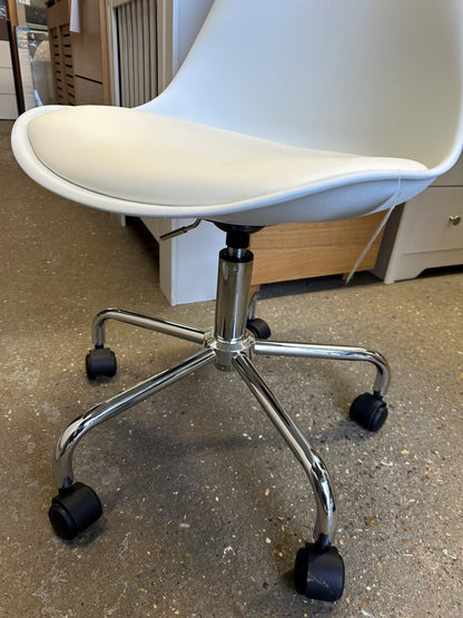 White Padded Swivel Chair